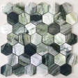 Onice Verde Oliva Pol Hex 23x40x7